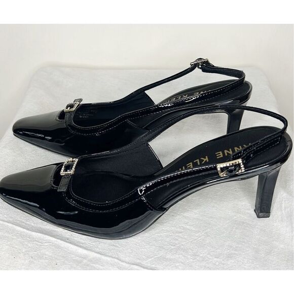 Anne Klein Roxy Pump Black Patent Size 7.5 - Picture 6 of 8